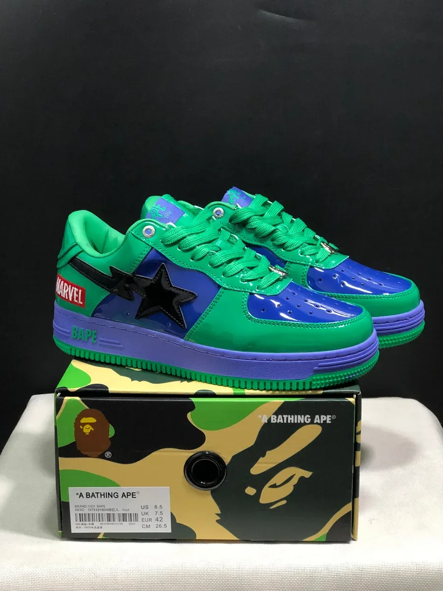 A Bathing Ape BAPE STA Marvel Green/Blue Sneakers