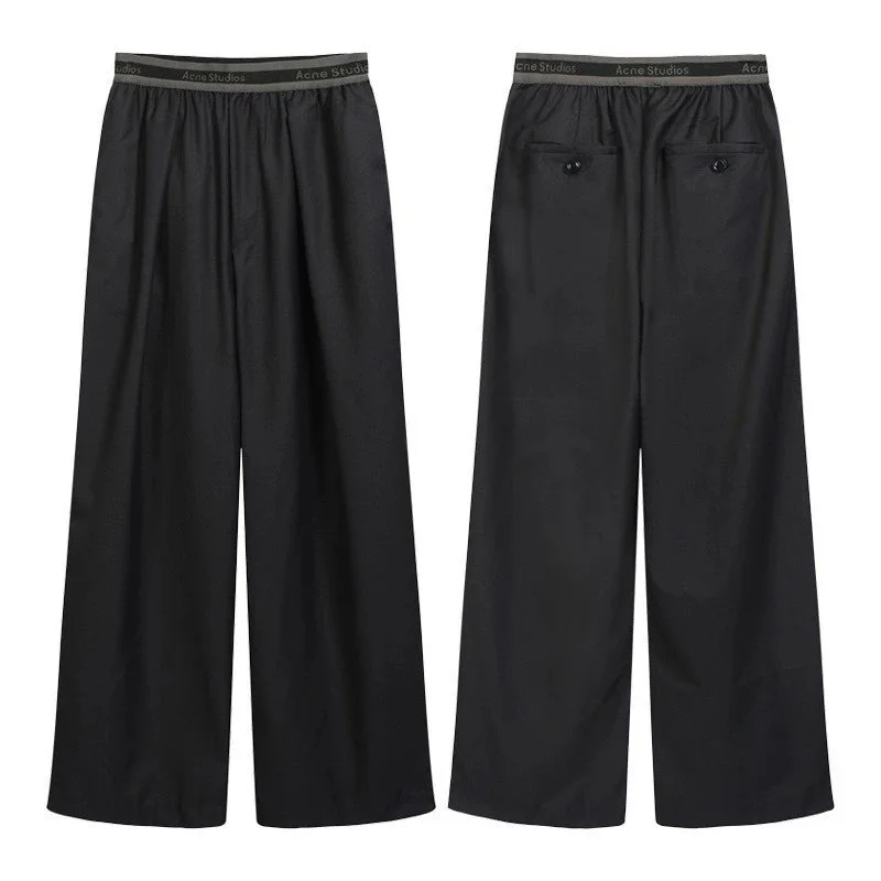 Acne Studios Face Black Wide-Leg Trousers