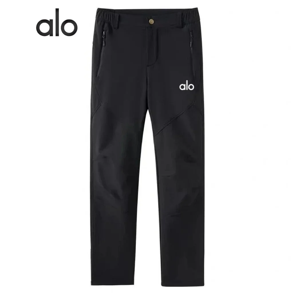 Alo Men's Black Solid Trousers
