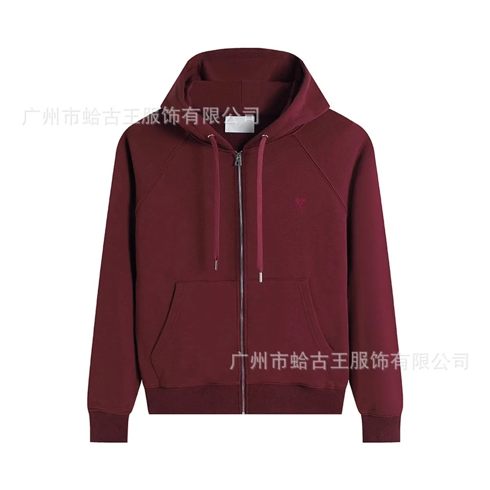 Ami Paris Ami de Coeur Dark Red Hoodie