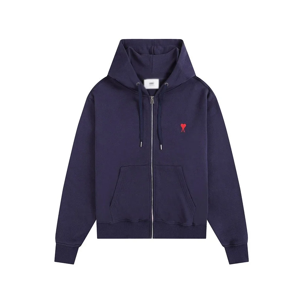Mikina na zip Ami Paris Ami de Coeur Navy