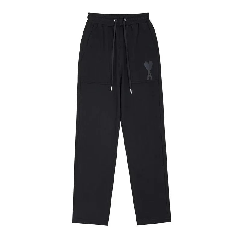 Kalhoty Ami Paris Black AM Heart Logo