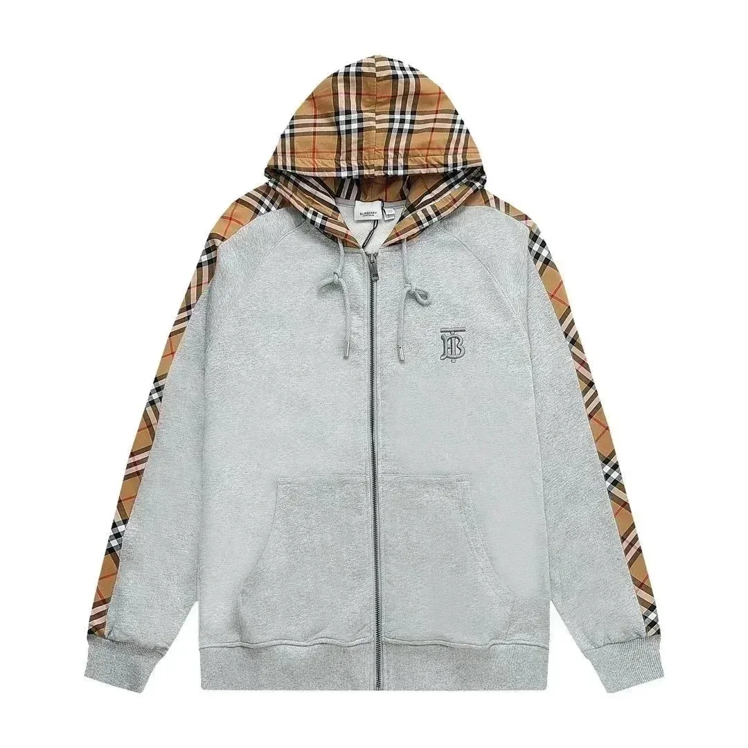 Burberry Grey Vintage Check Hoodie Jacket