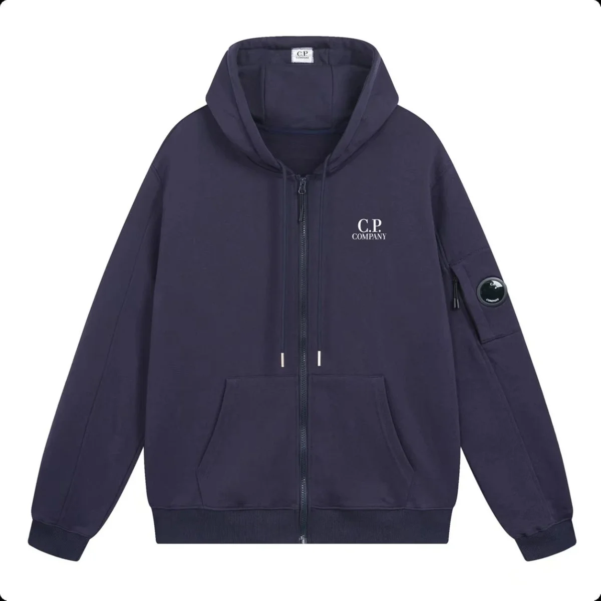 CP Company Navy Solid Hoodie Jacket