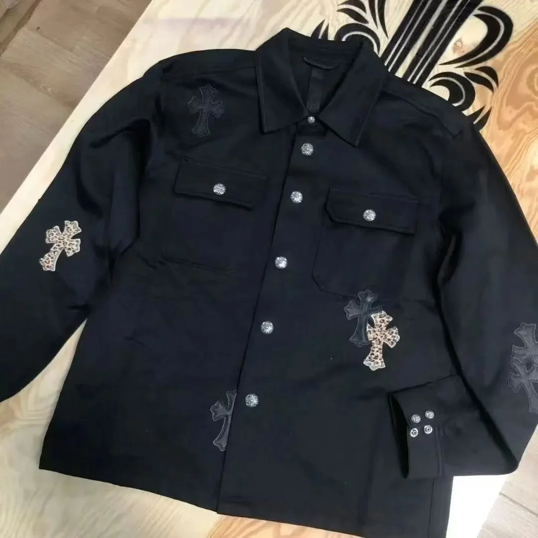 Chrome Hearts Cross Embroidered Shirt Jacket Black