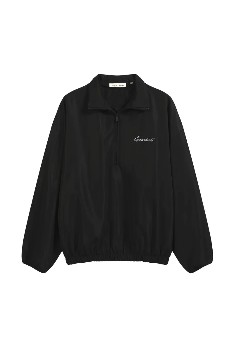Essentials Black Windbreaker Jacket