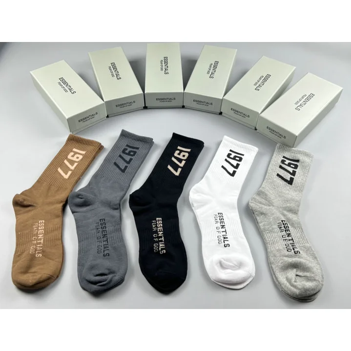Essentials 1977 Socks Set - Beige, Grey, Black, White, Heather Grey