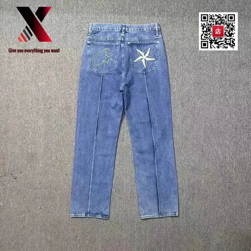 Unbranded Denim Jeans with Star & Moon Embroidery