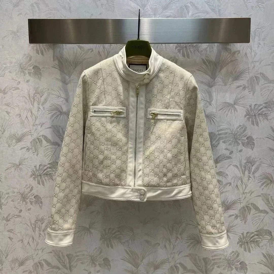 Gucci GG Marmont Beige Monogram Jacket