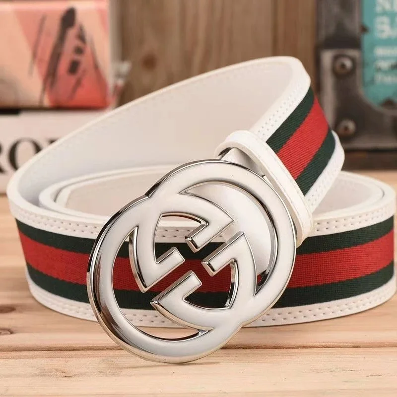 Gucci White Red Green Web Stripe Belt