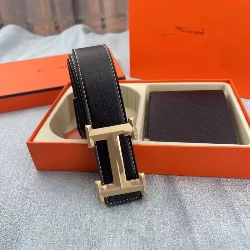 Hermès T Series Black Gold Buckle Belt