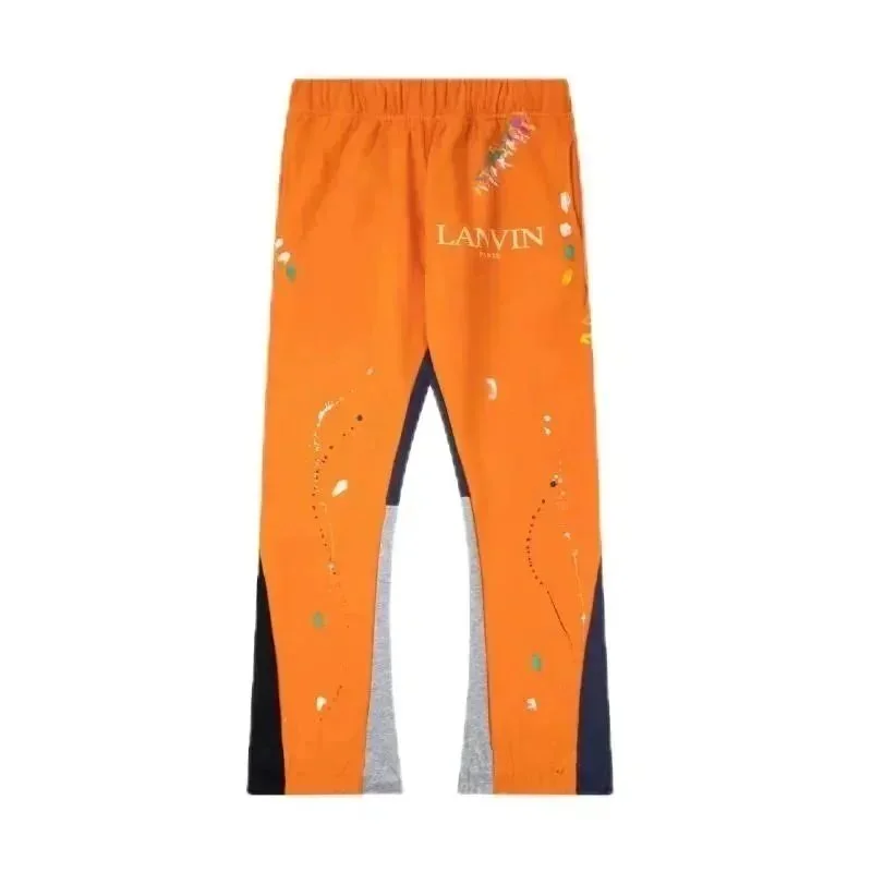 Lanvin Orange Paint Splatter Trousers