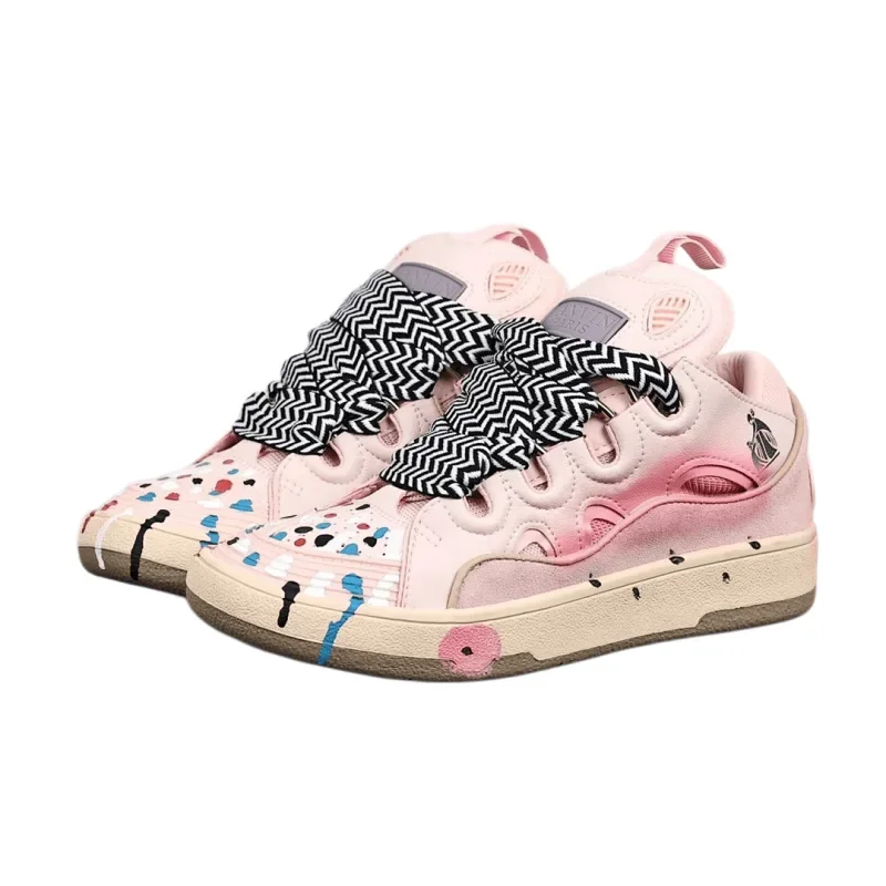 Le Coq Sportif LCS R800 Pink Paint Splatter Sneakers