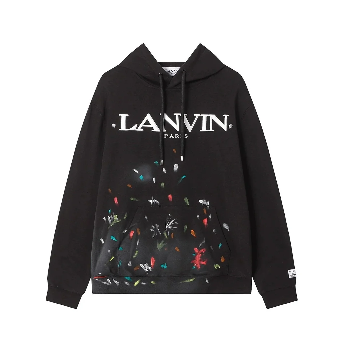 Lanvin Black Paint Splatter Hoodie