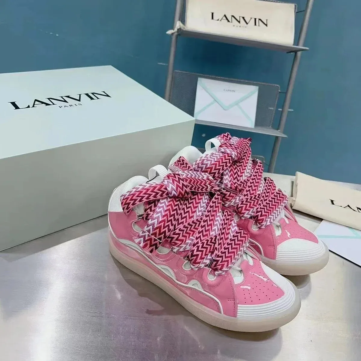 Lanvin Pink & White Sneakers