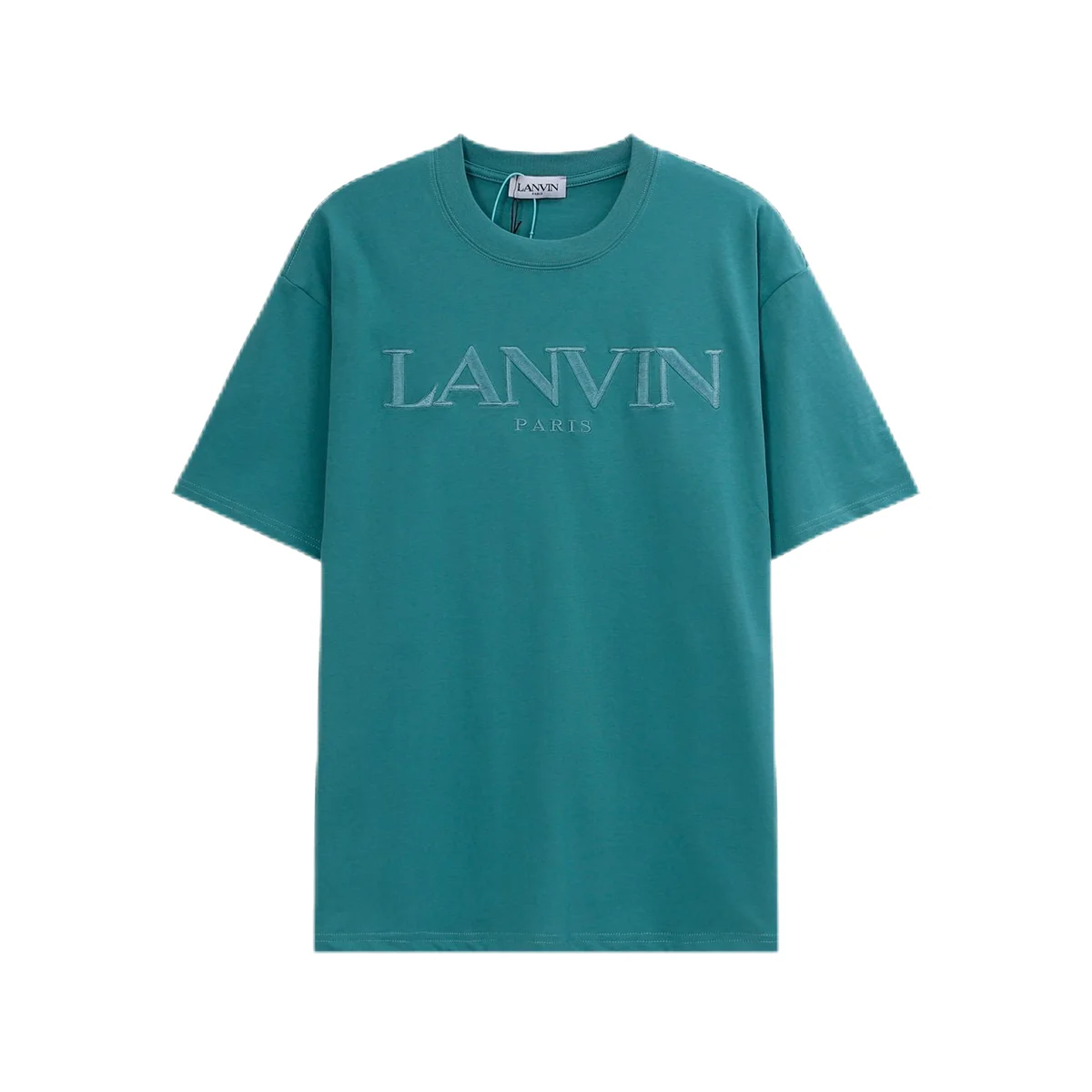 Lanvin Teal Embroidered Logo T-Shirt