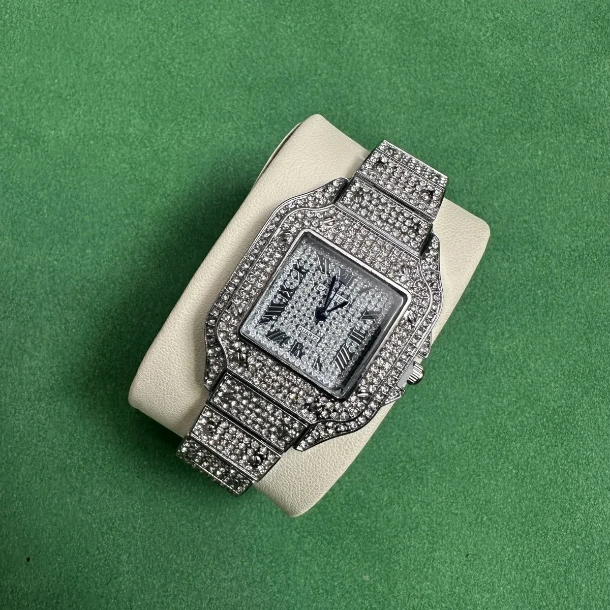Unbranded Iced-Out Watch with Diamond Accents