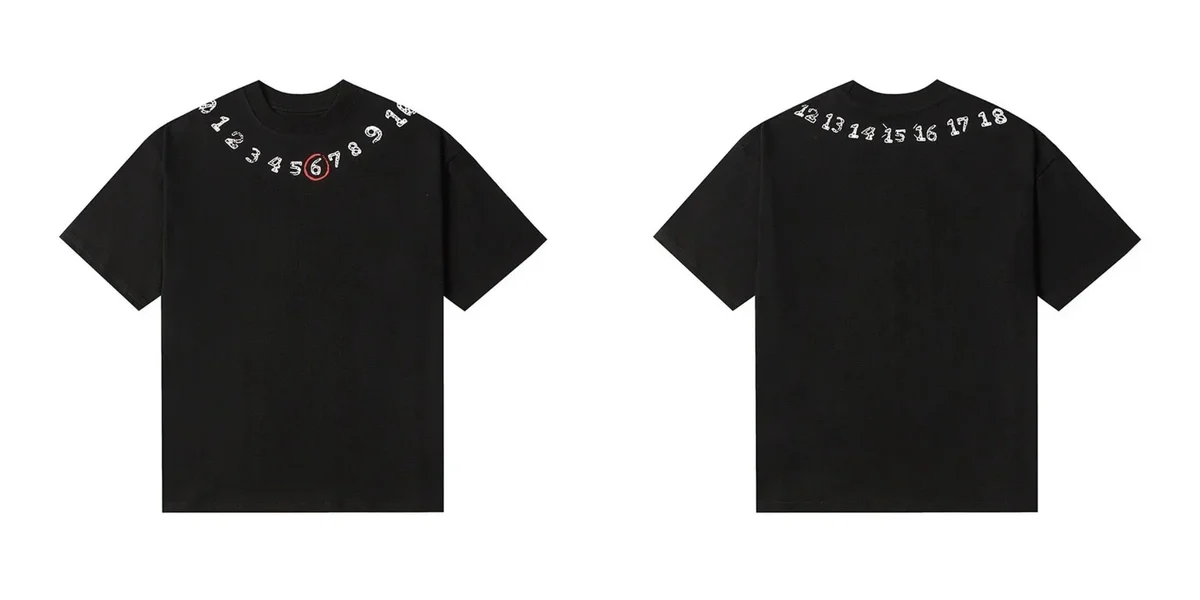 Black Number Print T-Shirt