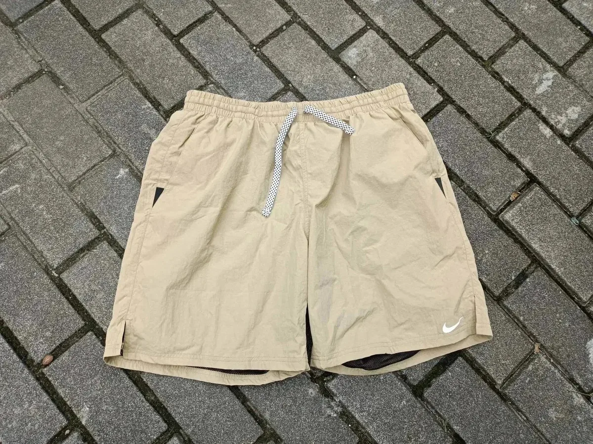 Nike Beige Solid Shorts