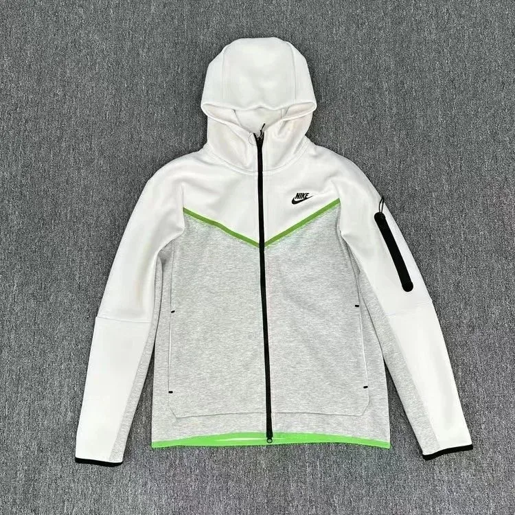 Nike Tech Fleece Grey/White Green Hoodie