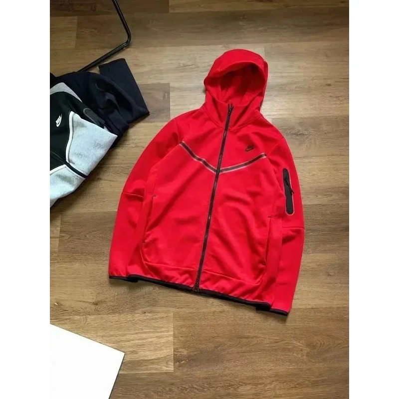 Nike Tech Fleece Red Hoodie Jacket