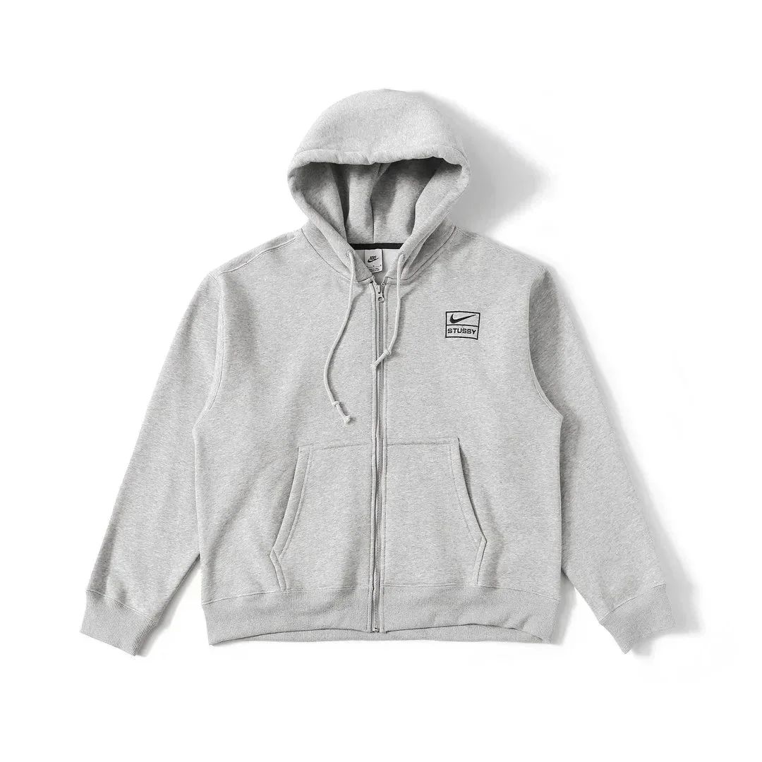 Stussy Nike Zip-Up Hoodie Grey