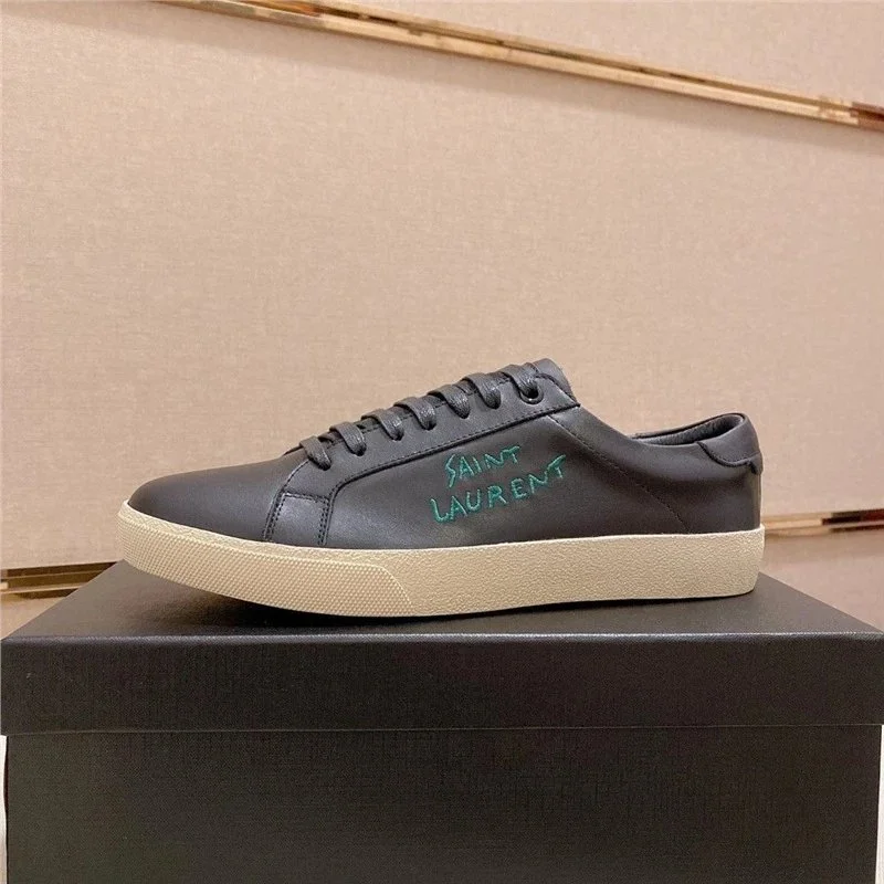 Saint Laurent Classic Logo款9黑皮绿字 Sneakers