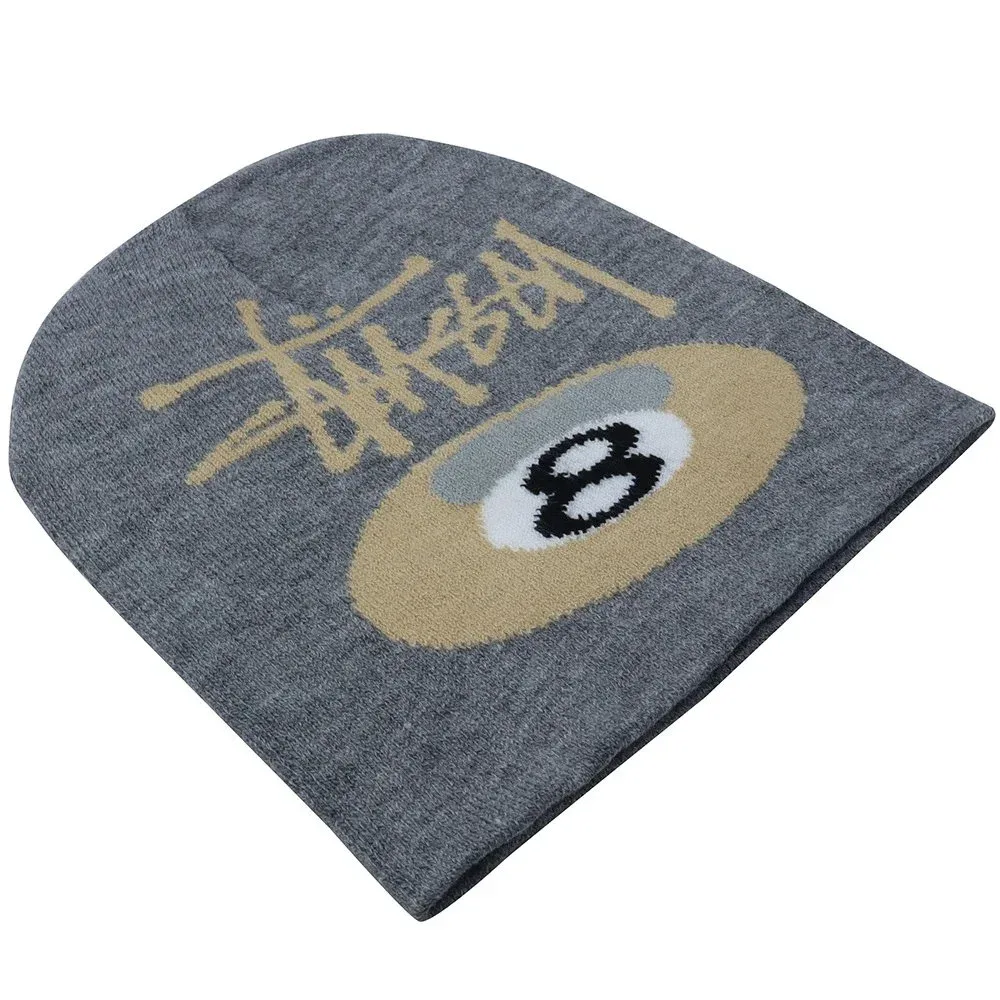 Stussy Grey 8-Ball Beanie