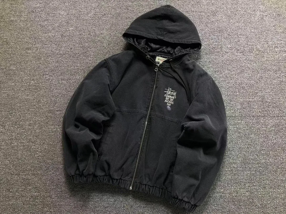 Stussy Black Basic Logo Hoodie Jacket
